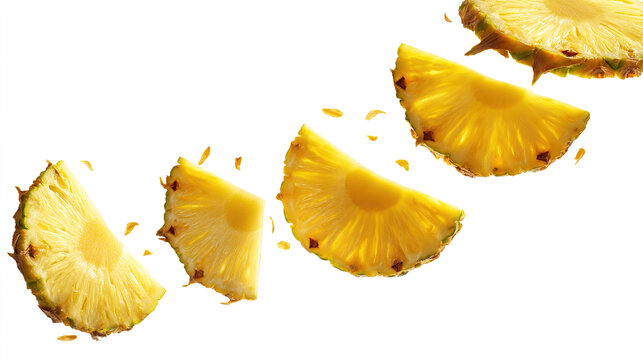 slice of pineapple isolated on a transparent background