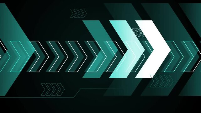 Minimalist chevron arrows abstract technology background animation