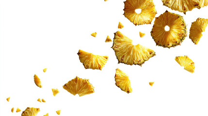 Naklejka premium slice of pineapple isolated on a transparent background