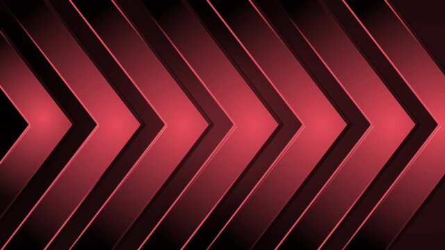 Chevron layered abstract background animation, Abstract pattern of layered chevrons background with glowing edges and diagonal depth