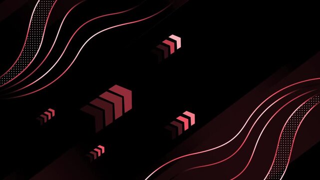 Luxury abstract background animation, Abstract background with flowing lines and geometric chevrons, minimal modern design animated