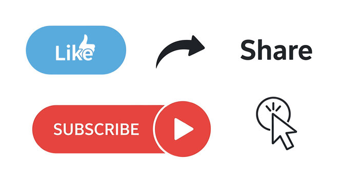 Social media buttons on a webpage.