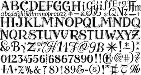 Obraz premium Alphabet Characters Typesetting