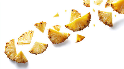 Naklejka premium slice of pineapple isolated on a transparent background