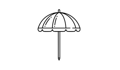 Summer beach umbrella outline icon vector illustration © Md
