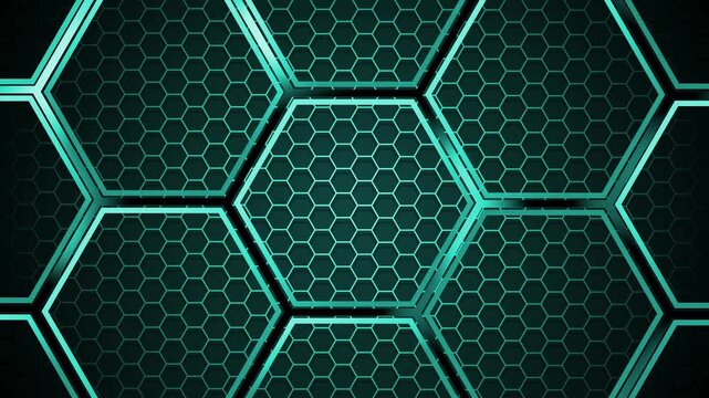 Luxurious dark gold honeycomb hexagon pattern background animation