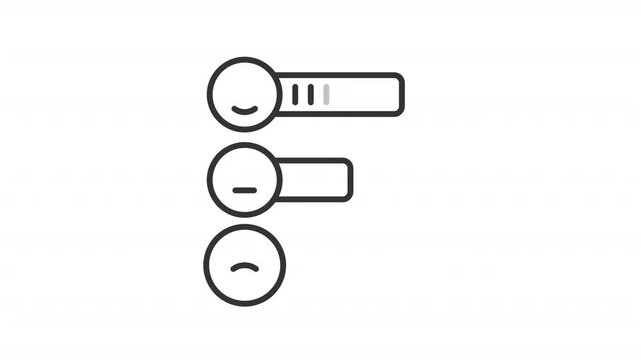 Animated poll line icon. Mood bars animation. User engagement, customer experience. Data analytics. Performance review. Outline element on white background. HD video with alpha channel