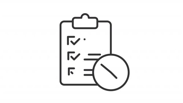 Animated survey line icons. Customer service animation set. Performance review, quality control. User feedback. Business management. Outline elements on white background. HD video with alpha channel