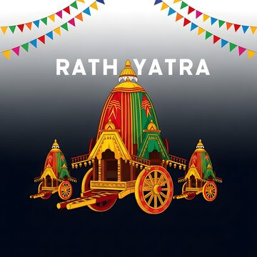 Vibrant Rath Yatra Festival Chariot Illustration