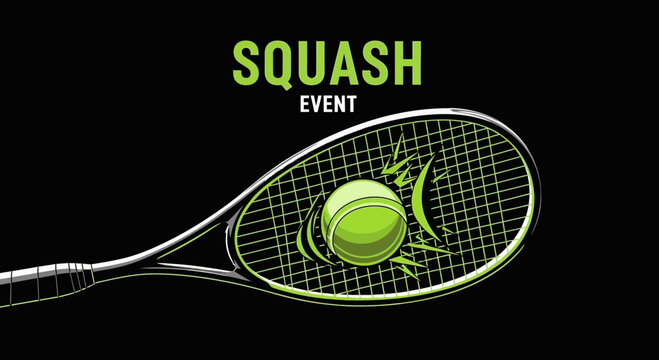 Squash Tournament Illustration: A Dynamic and Eye-Catching Depiction of Court Sport Event