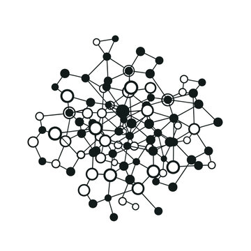 Black and white molecular structure model.