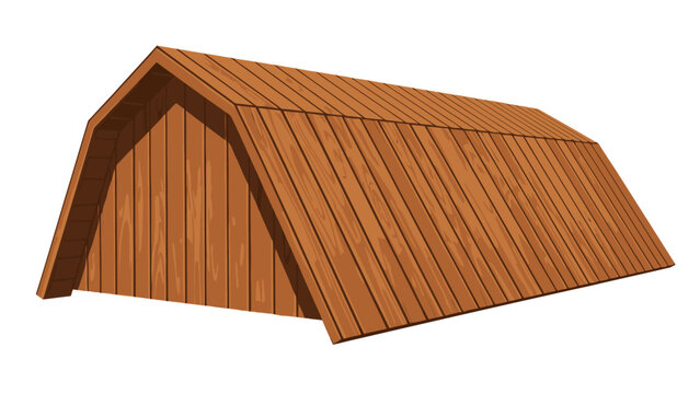 Brown Wooden Roof Shed.