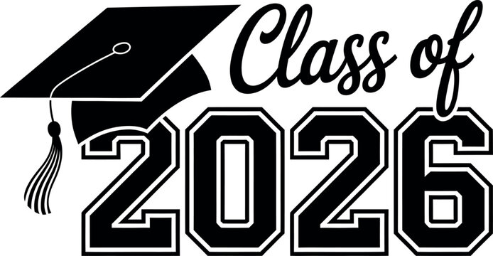 Graduation celebration design featuring class year two thousand twenty six