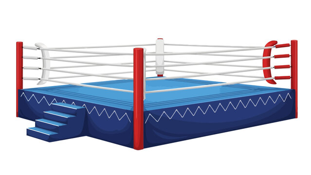 Boxing Ring with Blue Floor.