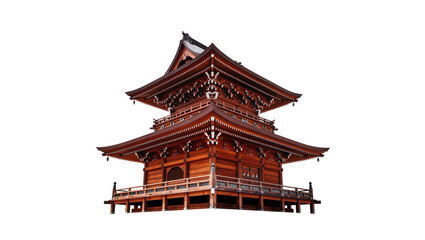 Fototapeta premium Five-story wooden pagoda, featuring intricate roof tiles and decorative eaves