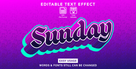 Editable graphic text effect sunday styles © ilhamnfs