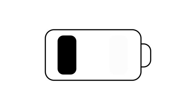 an animated icon with a white background with an image object of a battery that is charging.