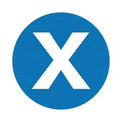 Fototapeta premium A bold white letter x centered inside a vibrant blue circular shape for modern graphic design use