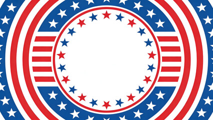 Obraz premium American Flag Themed Patriotic Circular Background With Stars And Stripes