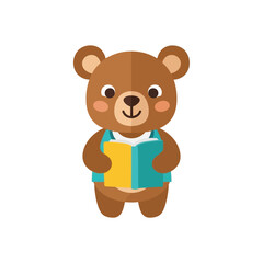 Fototapeta premium Brown bear holding a book.