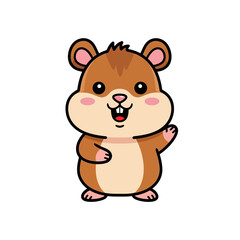 Fototapeta premium Cute Cartoon Hamster Character Design.