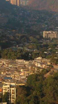 Barve Nagar, Ghatkopar West, Mumbai, Maharashtra, India. Metropolitan Region. Aerial View From A...