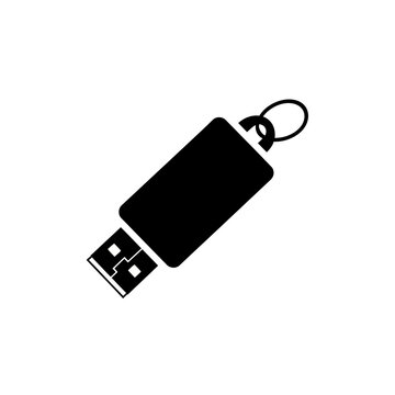 Black USB flash drive device.