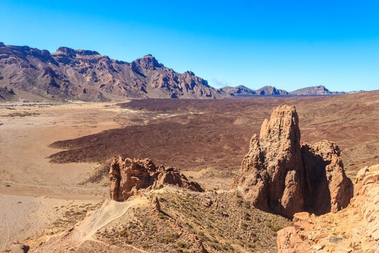 Volcanic crater in Teide National Park on Tenerife island, Canary islands, Spain