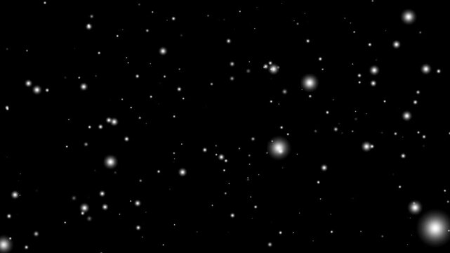 Traveling through among beautiful star animation isolated on black background