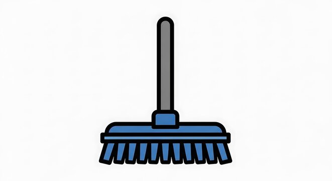 Broom cleaning tool icon.