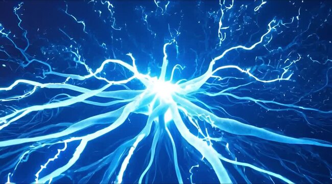 Electricity energy light blue rays.