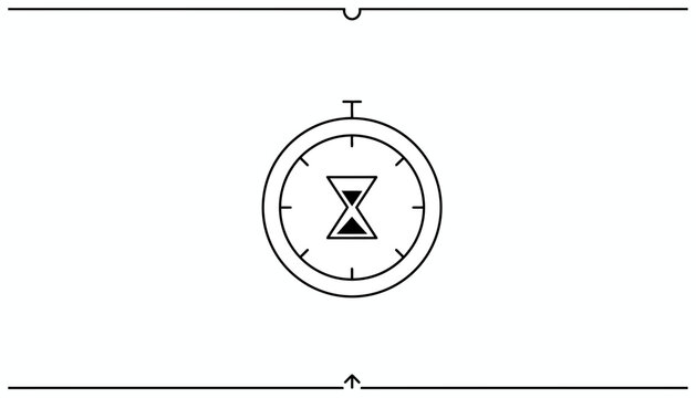 Hourglass Stopwatch Icon, Time Passing Concept, Countdown Timer Symbol