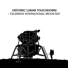 Lunar Module on Moon Surface Exploration. © Suhadi