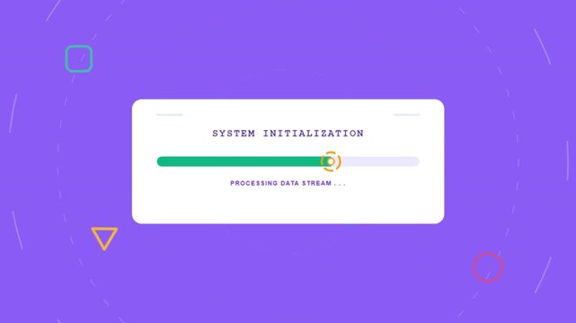 Loading Screen With Purple Background and Progress Bar.