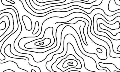 Fototapeta premium Modern abstract line art pattern with wavy flowing stripes and retro aesthetic.