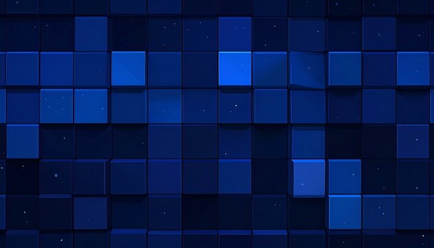 A blue-tinted grid of square blocks with varying shades