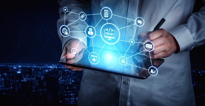 Software development with coding overlays, programming languages, developer tools, mobile app creation, and advanced programming for digital product development and software solutions. Entice