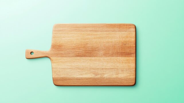 Minimalist wood cutting board design on pastel background for kitchen decor and culinary inspiration