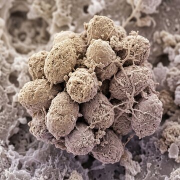 Microscopic View Of Dermatophagoides Pteronyssinus Waste IA-SEM Visualization The Future Of Allergy Research