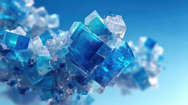 Crystalline formation: Captivating close-up of geometric ice crystals bathed in an ethereal, soft, and vibrant light, their beauty echoing the purity of the environment