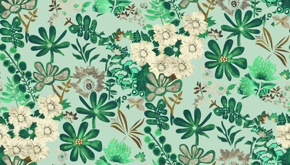 Fototapeta premium watercolour floral allover design for printing
