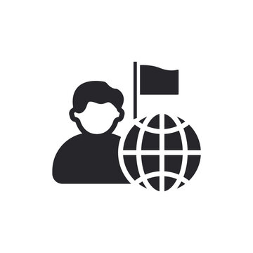 country icons outline and Flat Style,transparent background