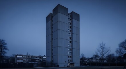 Obraz premium Modern Apartment Building at Dusk