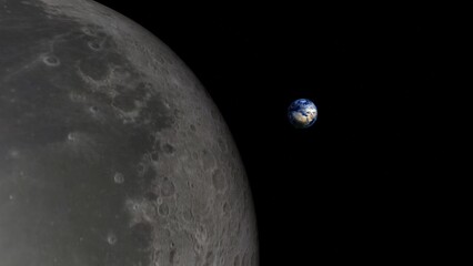 Moon and space. 3d illustration © Wublie