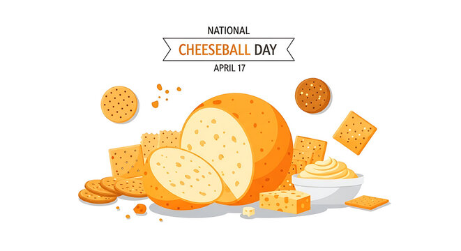 &ldquo;NATIONAL CHEESEBALL DAY&rdquo; with &ldquo;APRIL 19&rdquo;, 8k image