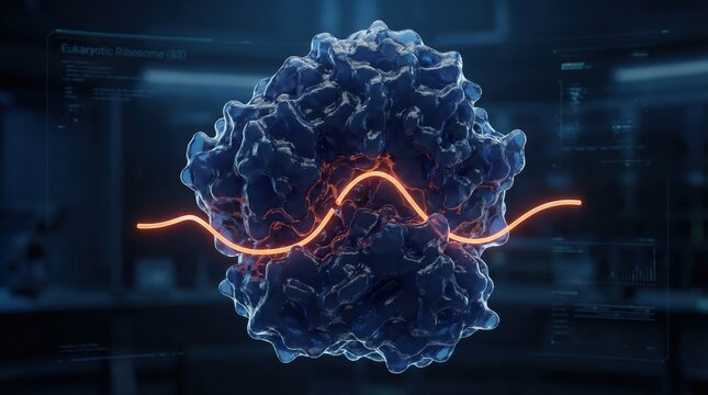 Ribosomal Complex With mRNA Strand Ion-Abrasion Scanning Electron Micrograph The Science Of Protein Synthesis