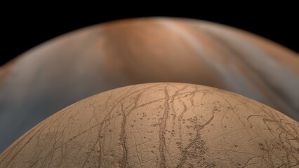 Europa satellite jupiter . 3d illustration © Wublie