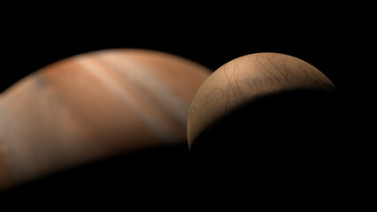 Europa satellite jupiter . 3d illustration © Wublie
