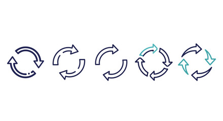 Obraz premium Circular arrow icons for refresh, reload, cycle, and continuous process