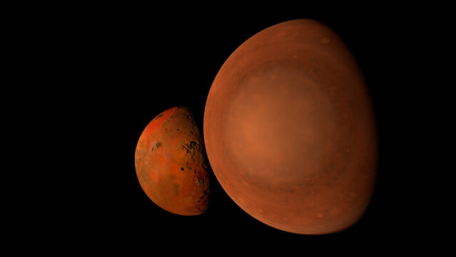Jupiter's Moon Io. 3d illustration
